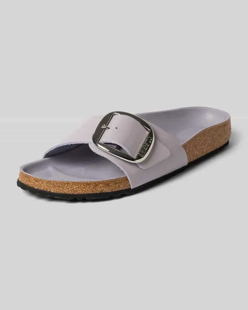 Birkenstock Slides aus echtem Leder Modell 'Madrid Hellblau