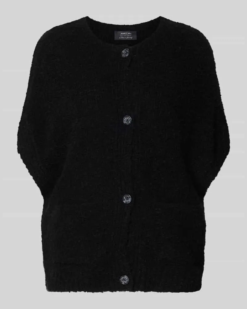 Marc Cain Strickweste aus Alpaka-Woll-Mix mit Taschen Black