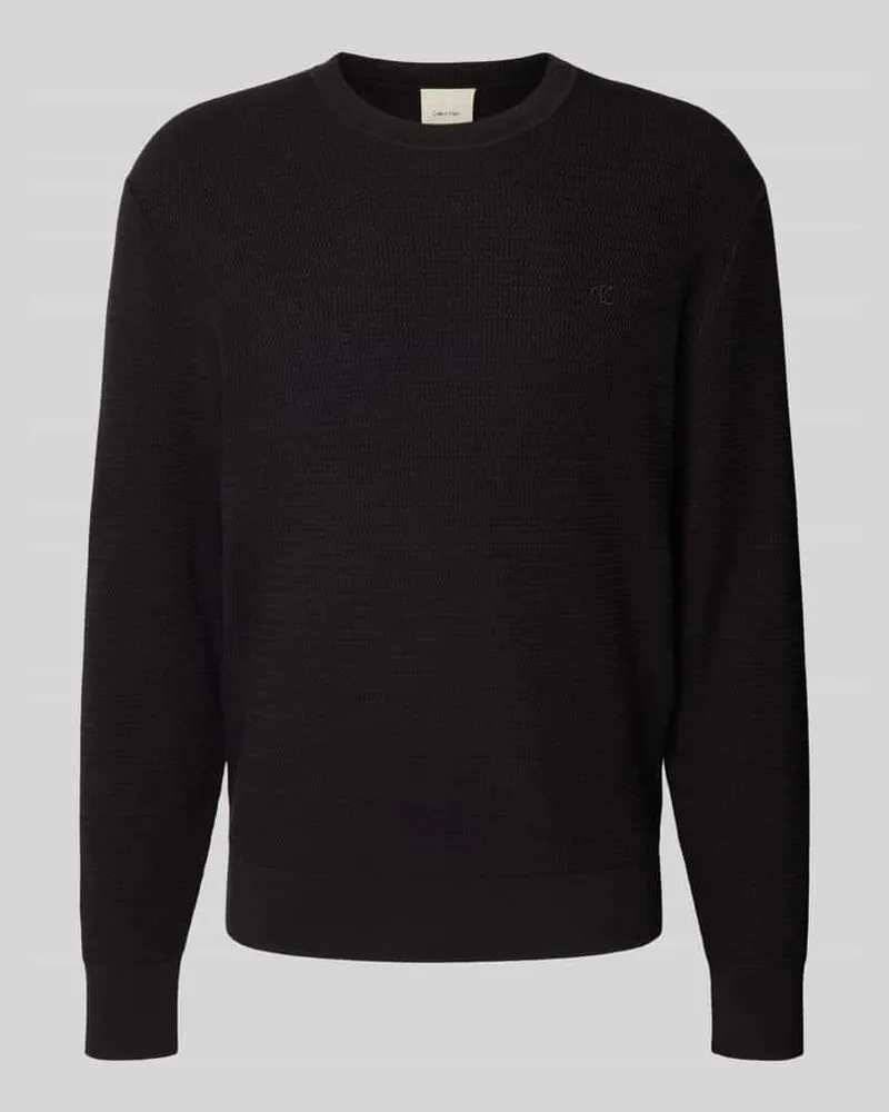 Calvin Klein Relaxed Fit Pullover in Strick-Optik Modell 'Texture Black