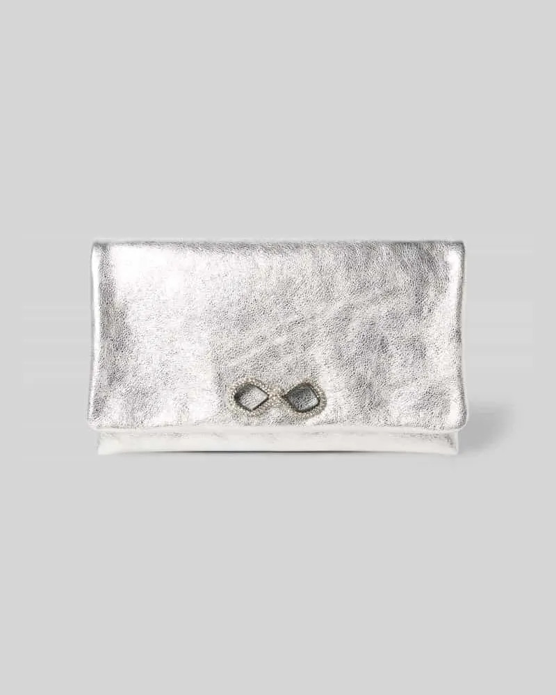 Abro Clutch aus echtem Leder Modell 'Mimos Silber