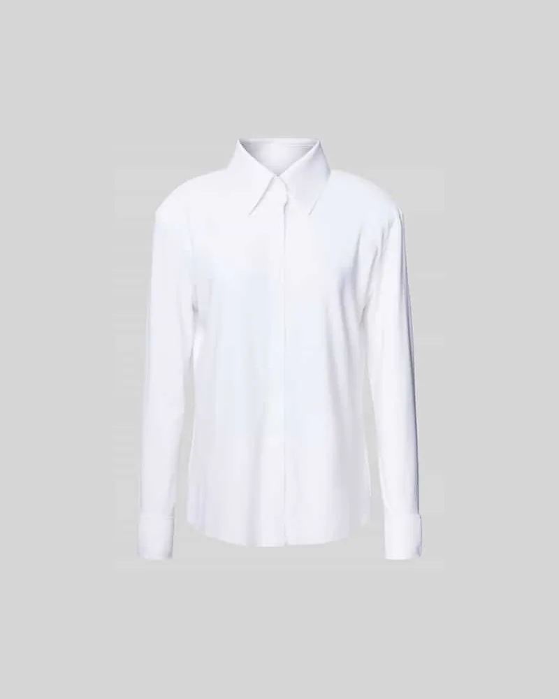 Norma Kamali Hemdbluse mit verdeckter Knopfleiste Weiss