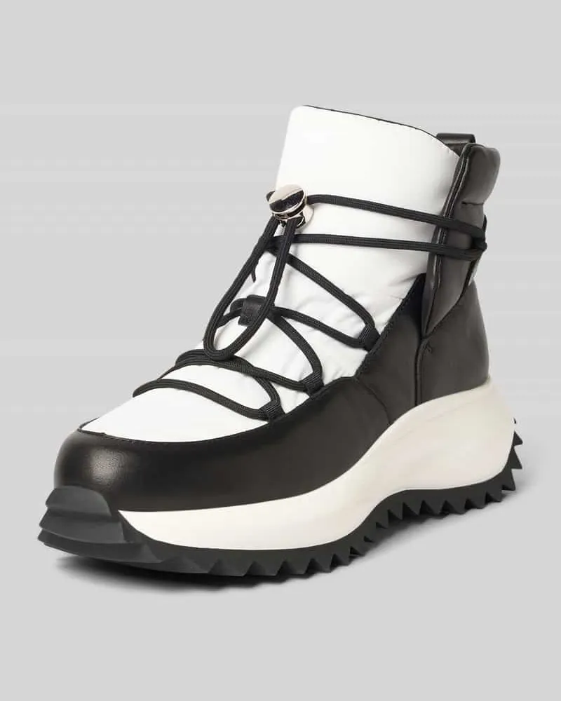 Marc Cain Boots aus Leder-Mix mit Schnürverschluss Black