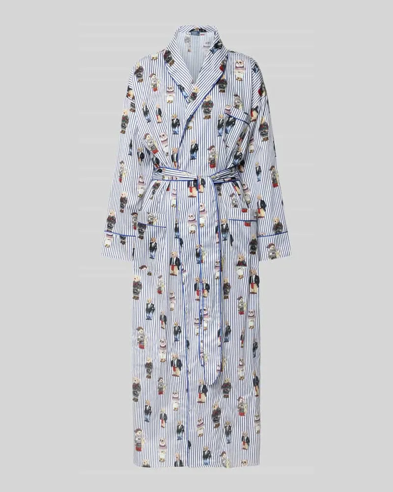 Ralph Lauren Bademantel mit Schalkragen Blau