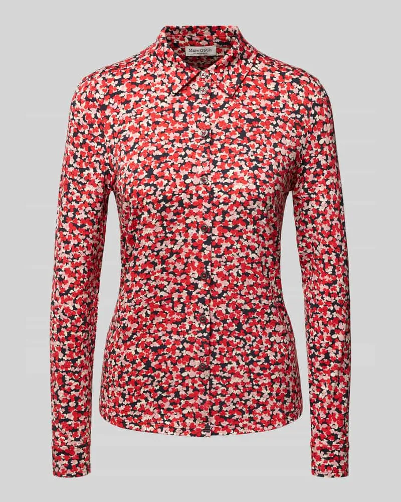 Marc O'Polo Regular Fit Langarmshirt aus Viskose-Mix Rot