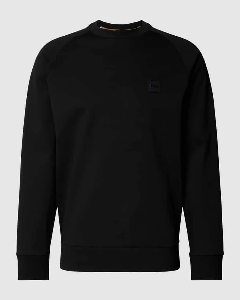 HUGO BOSS Sweatshirt mit Label-Badge Modell 'Stadler 82 Black