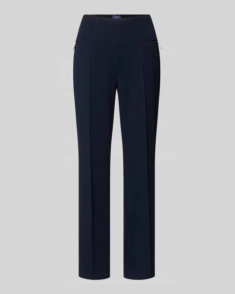 Vera Mont Slim Fit Stoffhose mit Leistentaschen Dunkelblau