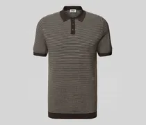Slim Fit Strick-Poloshirt in Two-Tone-Machart Modell 'Triton