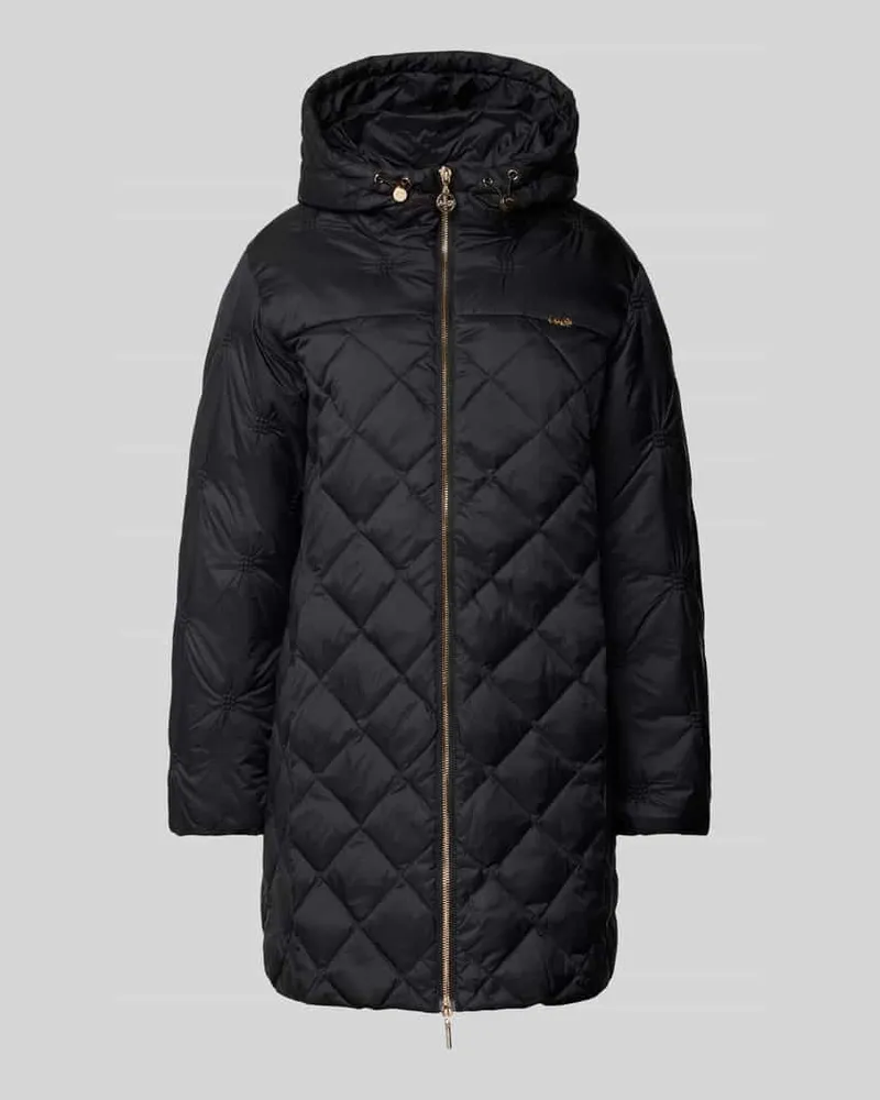 Liu Jo Steppjacke mit Label-Applikation und Zweiwege-Reißverschluss Black