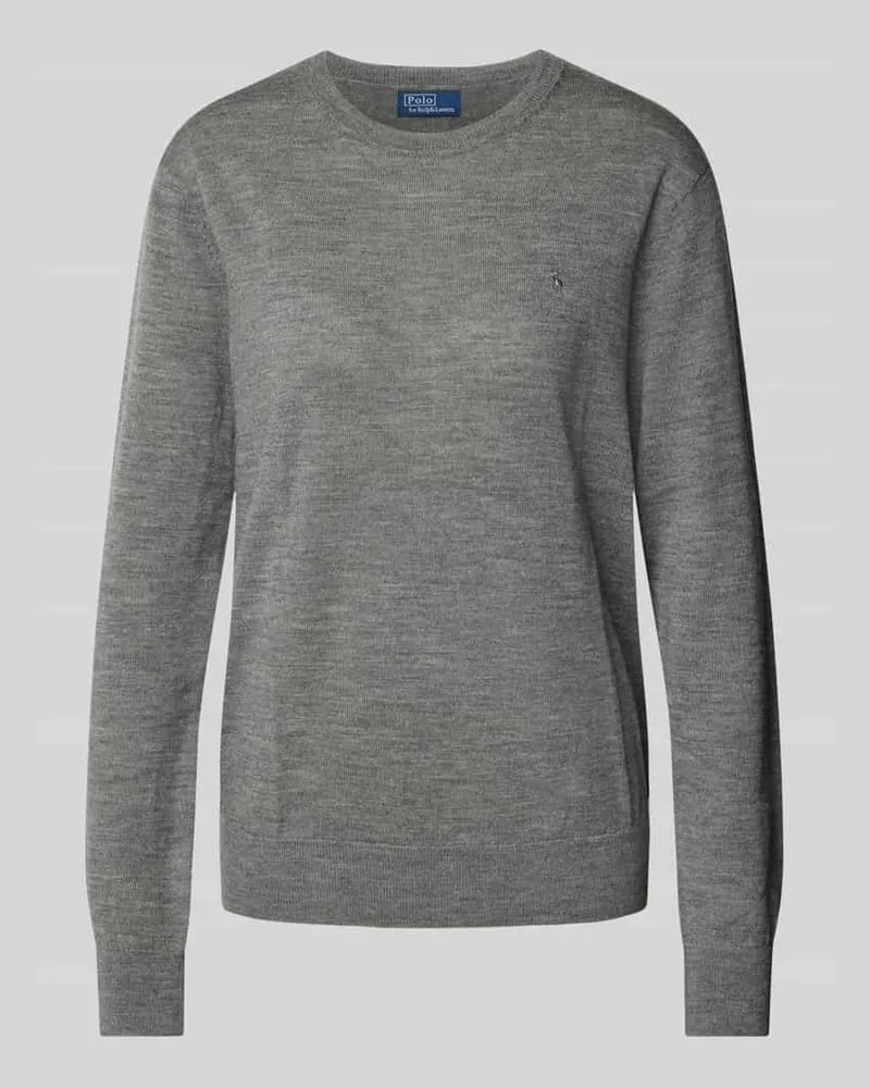 Ralph Lauren Strickpullover mit gerippten Abschlüssen Anthrazit