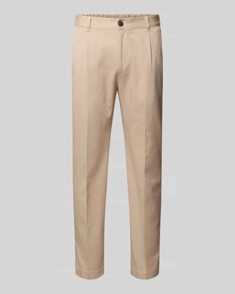JOOP! Stoffhose mit Bundfalten Modell 'Lester Beige