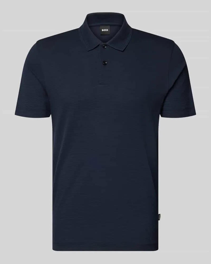 HUGO BOSS Regular Fit Poloshirt aus Baumwoll-Mix Modell 'PARLAY 240 Marine