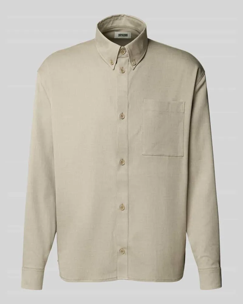 Drykorn Regular Fit Freizeithemd mit Button-Down-Kragen Modell 'FENRIC Sand