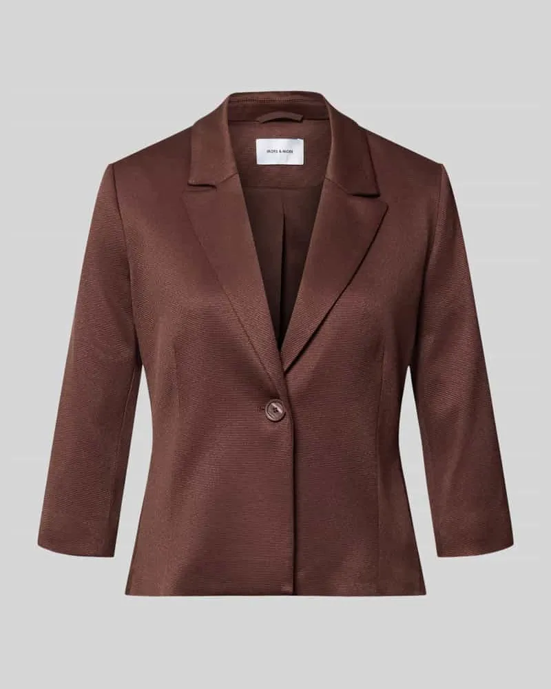 More & More Slim Fit Blazer mit Reverskragen und 3/4-Arm Dunkelbraun