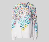 Regular Fit Seidenbluse mit Tunikakragen