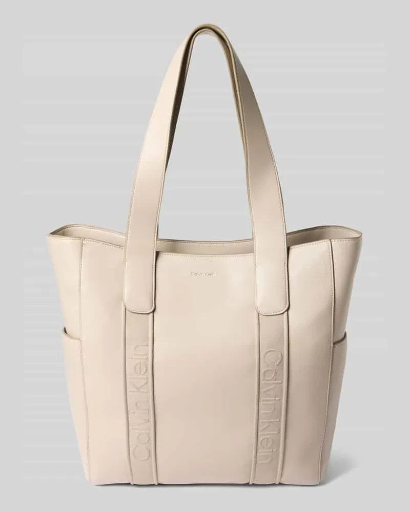 Calvin Klein Tote Bag in Leder-Optik Beige