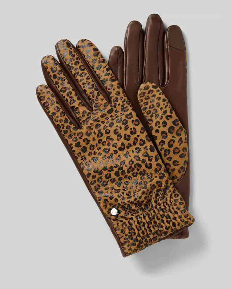 Roeckl Regular Fit Handschuhe aus echtem Leder Modell 'Serengeti Hellgrau