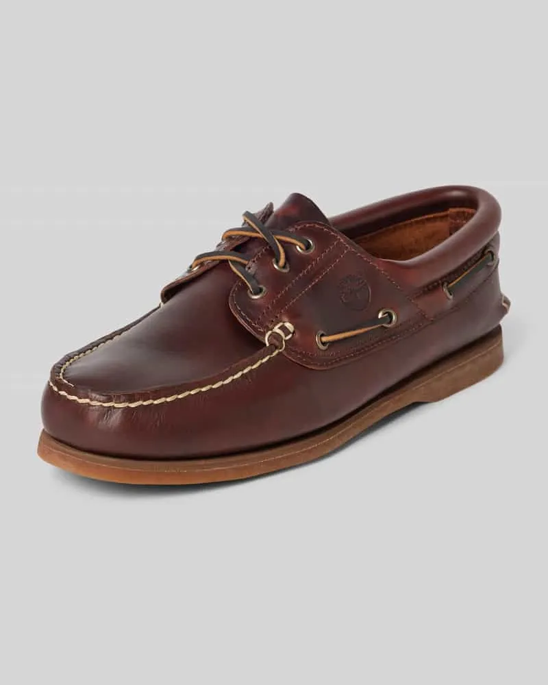 Timberland Bootsschuhe mit Logo-Print Modell 'CLASSIC BOAT Dunkelbraun