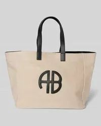 Anine Bing Tote Bag mit Label-Applikation Beige