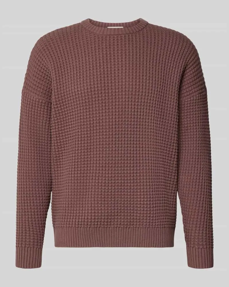 Drykorn Regular Fit Strickpullover mit Strukturmuster Modell 'NEELIO Bordeaux