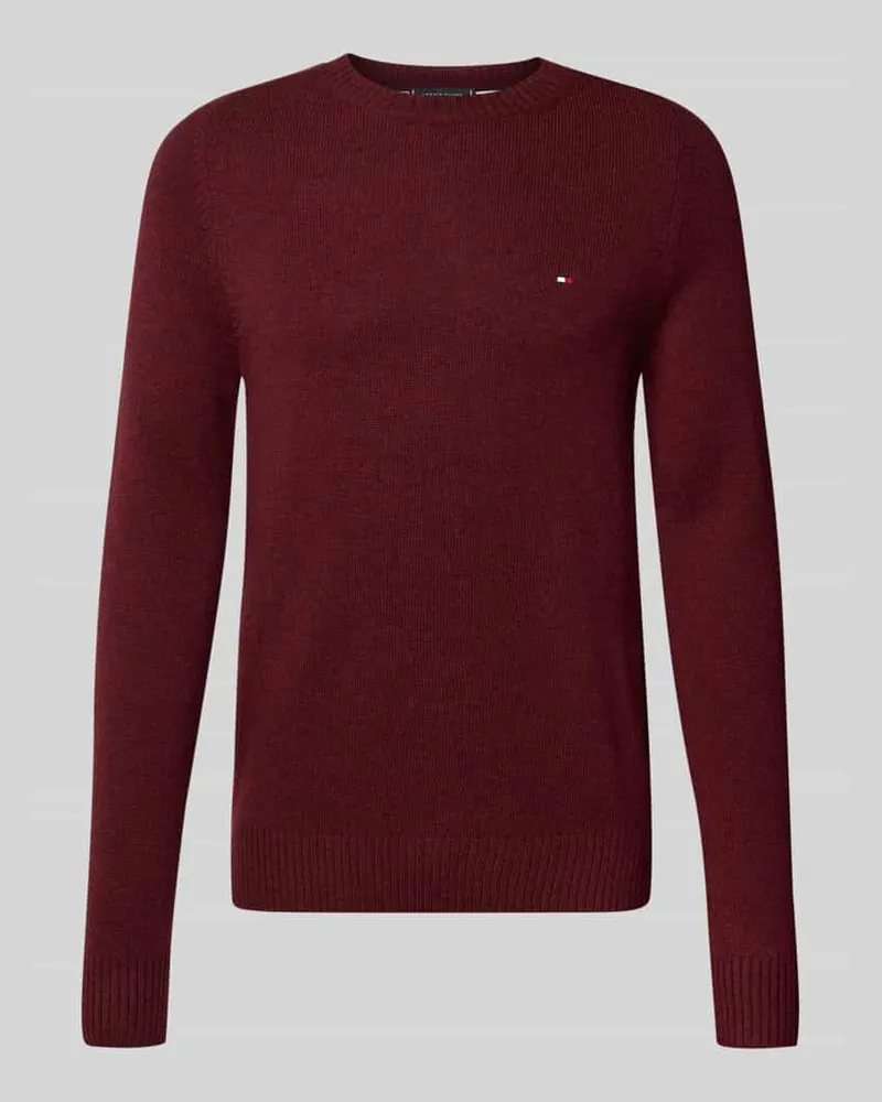 Tommy Hilfiger Regular Fit Strickpullover aus feinster Wolle Bordeaux