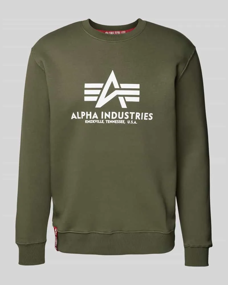 Alpha Industries BASIC SWEATER' mit Logo-Print Oliv