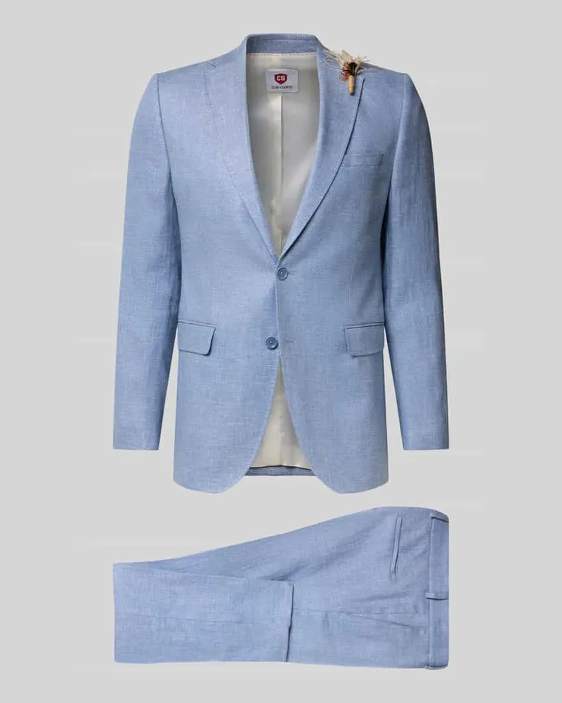 CG Regular Fit Anzug aus Leinen-Mix Modell 'Marzotto Hellblau