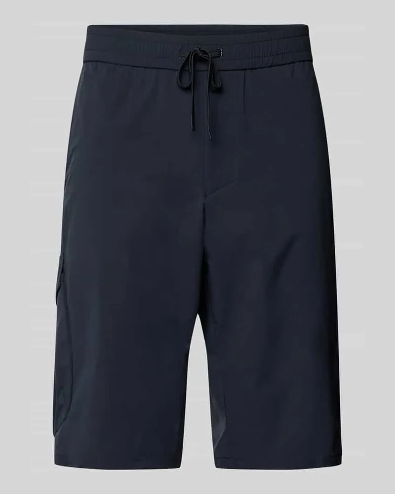 HUGO BOSS Regular Fit Cargoshorts mit elastischem Bund Modell 'Urbanex Dunkelblau