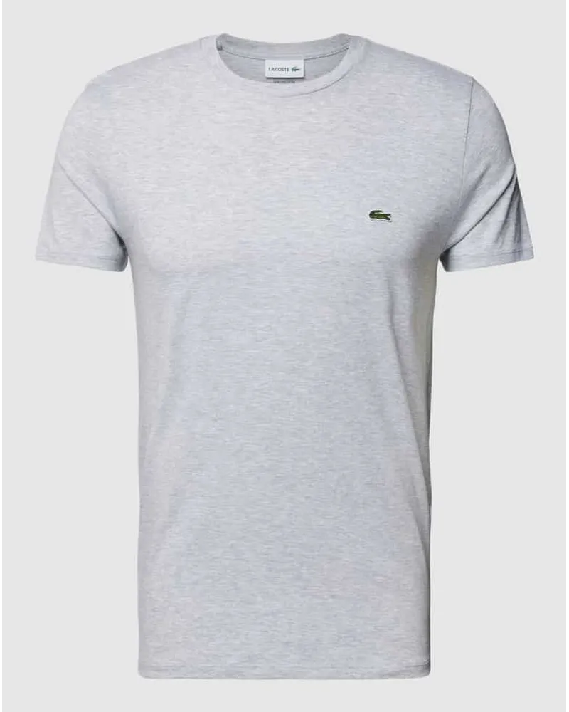 Lacoste T-Shirt in unifarbenem Design Modell 'Supima Hellgrau