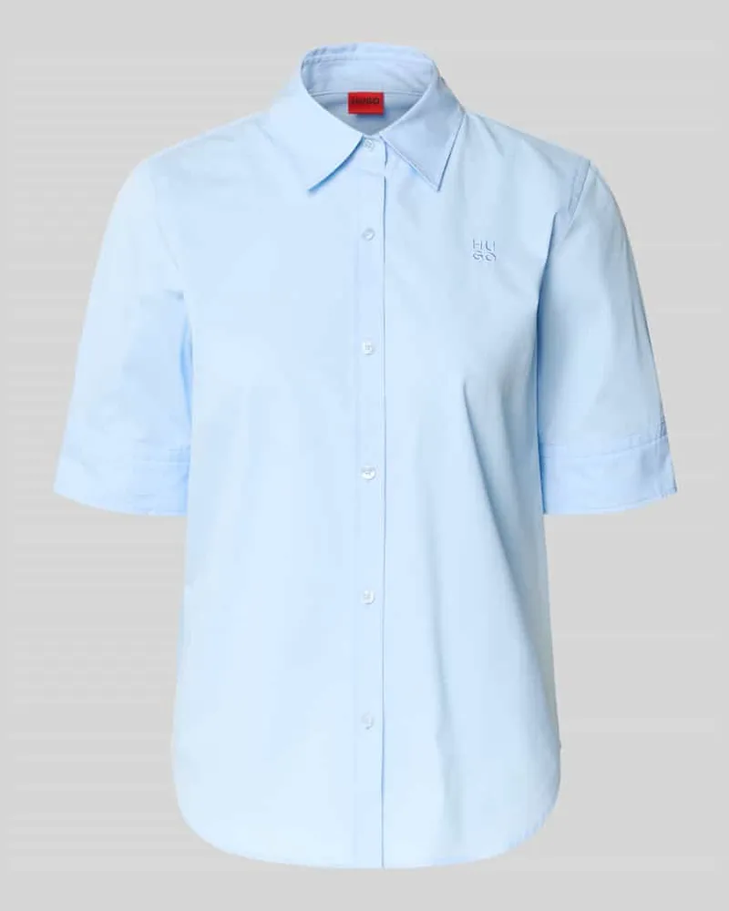 HUGO BOSS Oversized Hemdbluse aus reiner Baumwolle Modell 'The Summer Shirt Hellblau