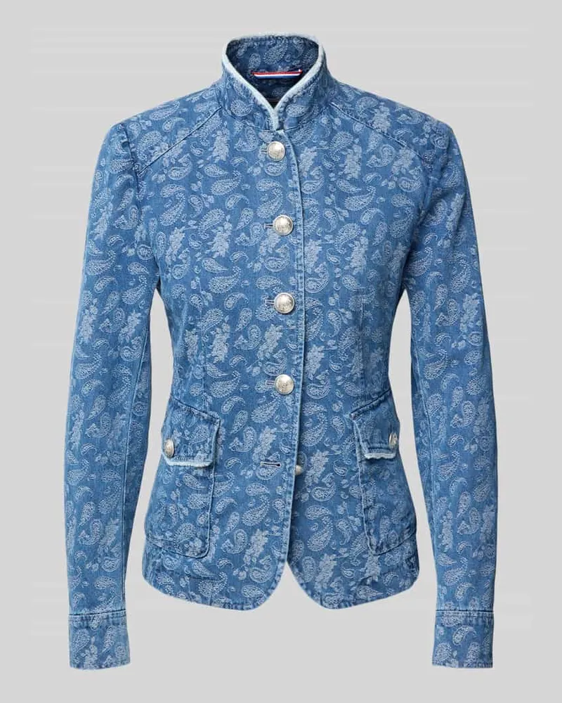 White Label Jeansjacke aus Baumwoll-Lyocell-Mix mit Pattentaschen Jeansblau