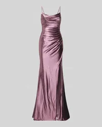 LUXUAR Abendkleid mit Ziersteinbesatz und Spaghettiträgern Mauve