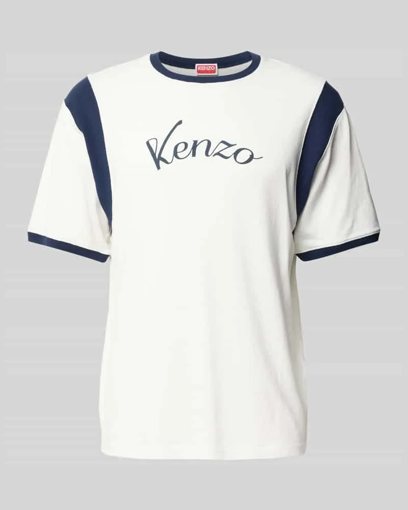 Kenzo Regular Fit T-Shirt aus Baumwolle Ecru