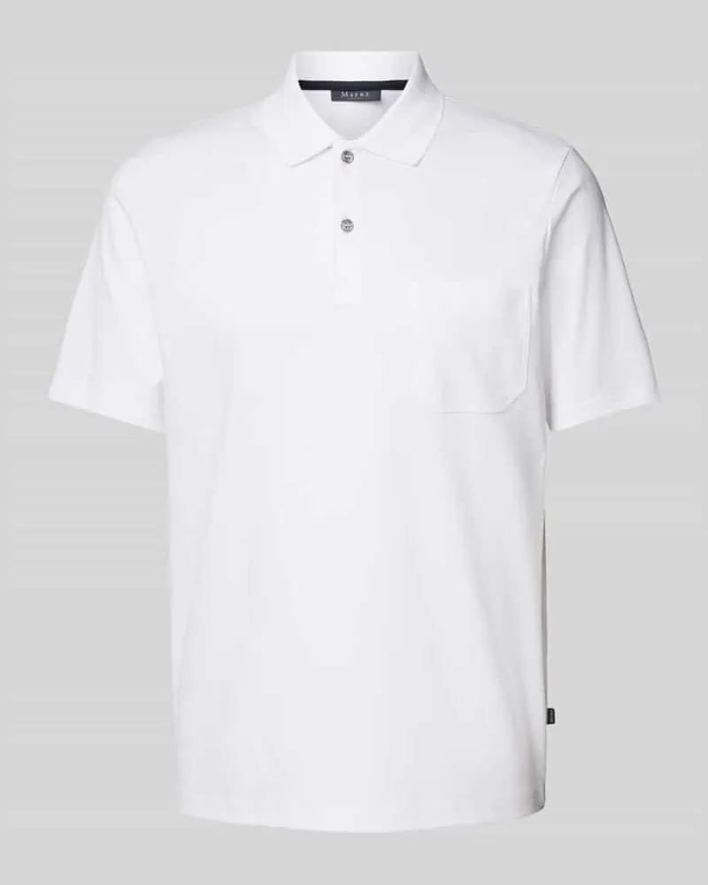 Maerz Regular Fit Poloshirt mit Brusttasche Weiss