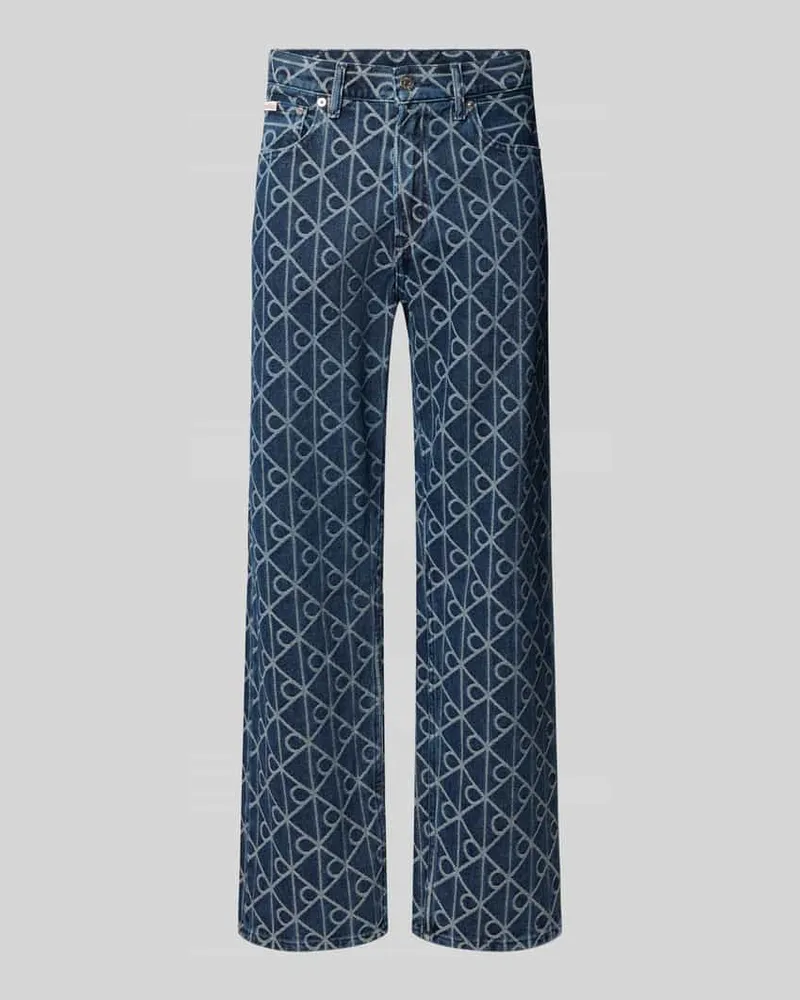 Calvin Klein Straight Leg Jeans mit Label-Detail Jeansblau
