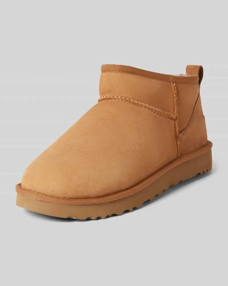 UGG Boots aus Leder Modell 'CLASSIC ULTRA MINI Cognac