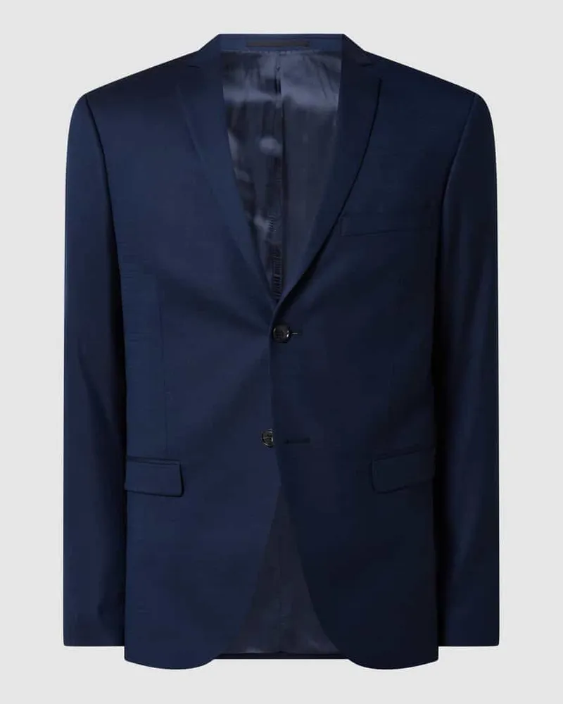 Tiger of Sweden Slim Fit 2-Knopf-Sakko aus Woll-Elasthan-Mix Modell 'Jil Blau