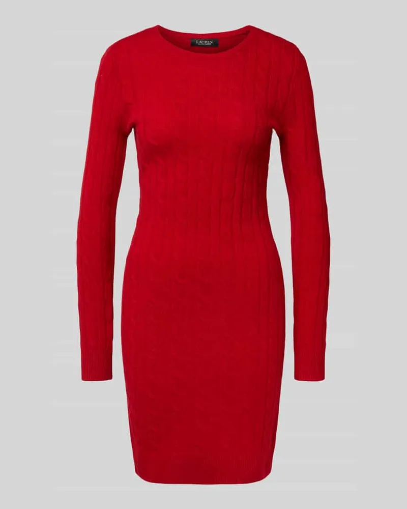 Ralph Lauren Knielanges Strickkleid aus Lammwolle-Kaschmir-Mix Rot