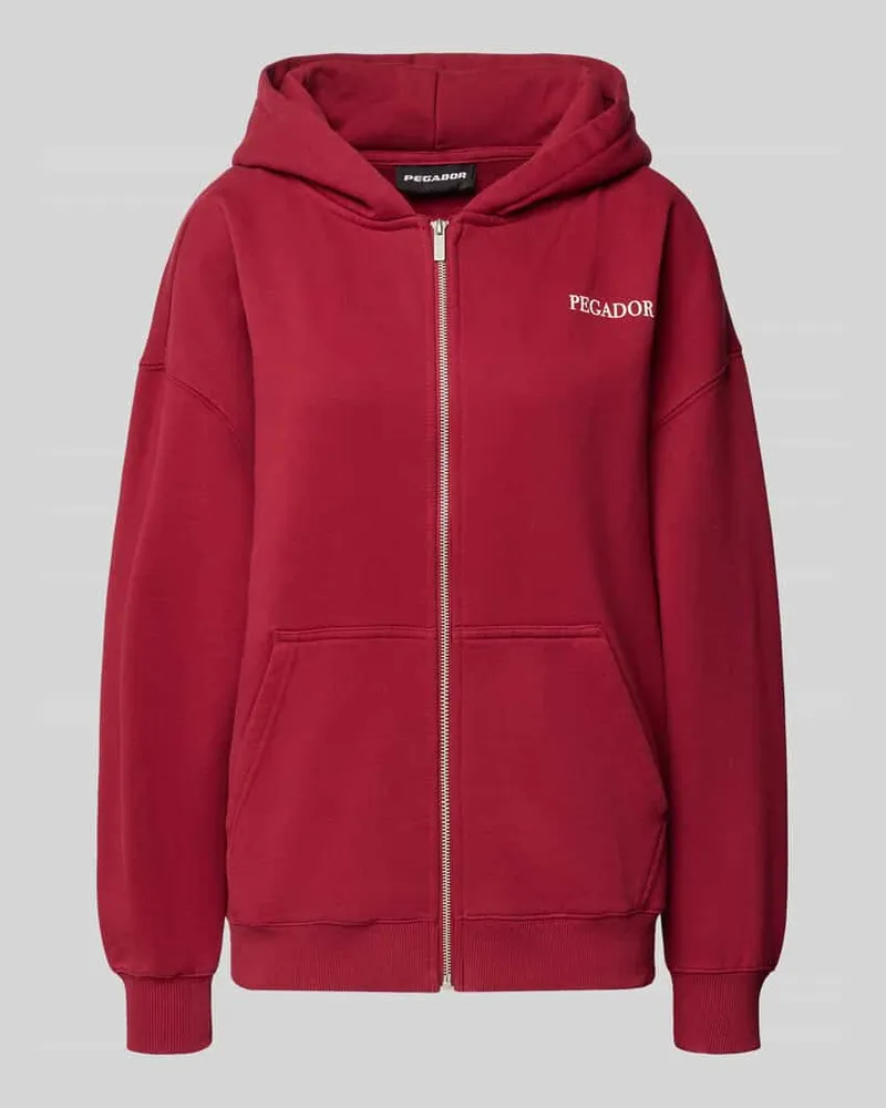 PEGADOR Oversized Sweatjacke mit Kapuze Modell 'LANCY Bordeaux