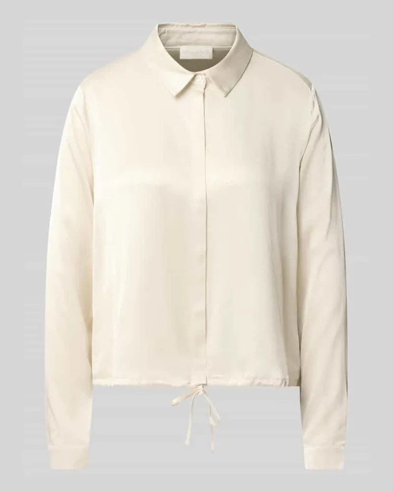 Milano Italy Regular Fit Bluse aus Viskose mit verdeckter Knopfleiste Offwhite