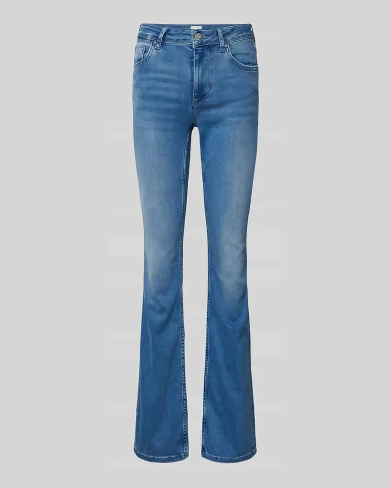 Mustang Slim Fit Bootcut Jeans im 5-Pocket-Design Modell 'Shelby Blau