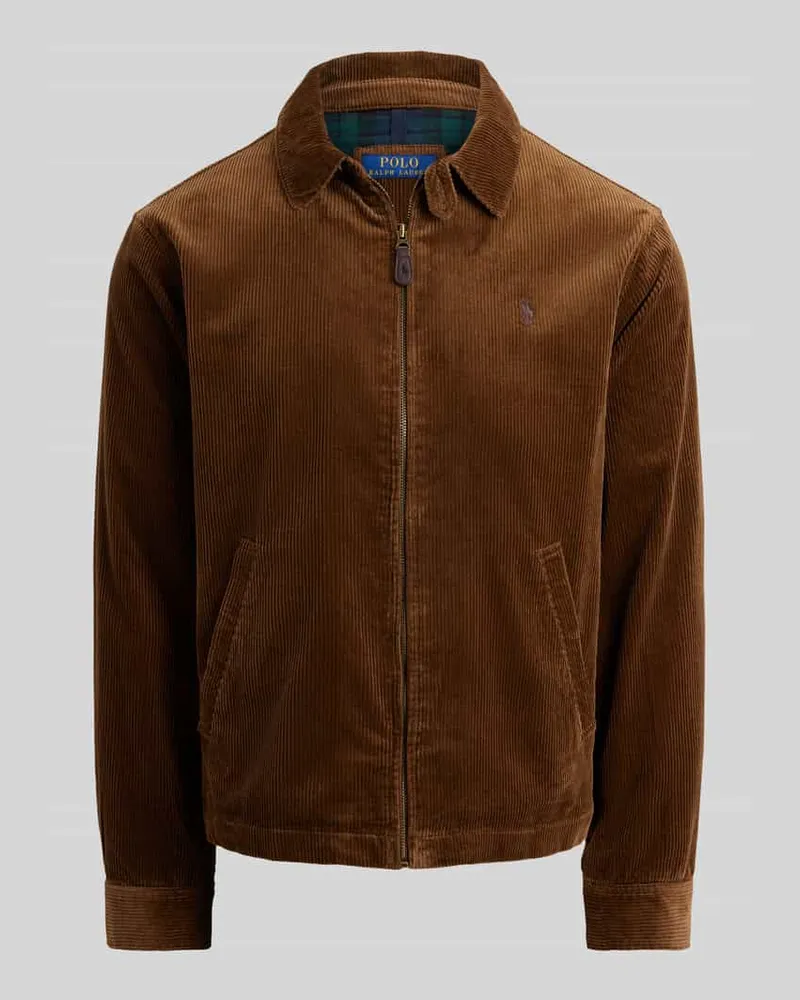 Ralph Lauren Regular Fit Blouson aus Baumwoll-Cord Mittelbraun