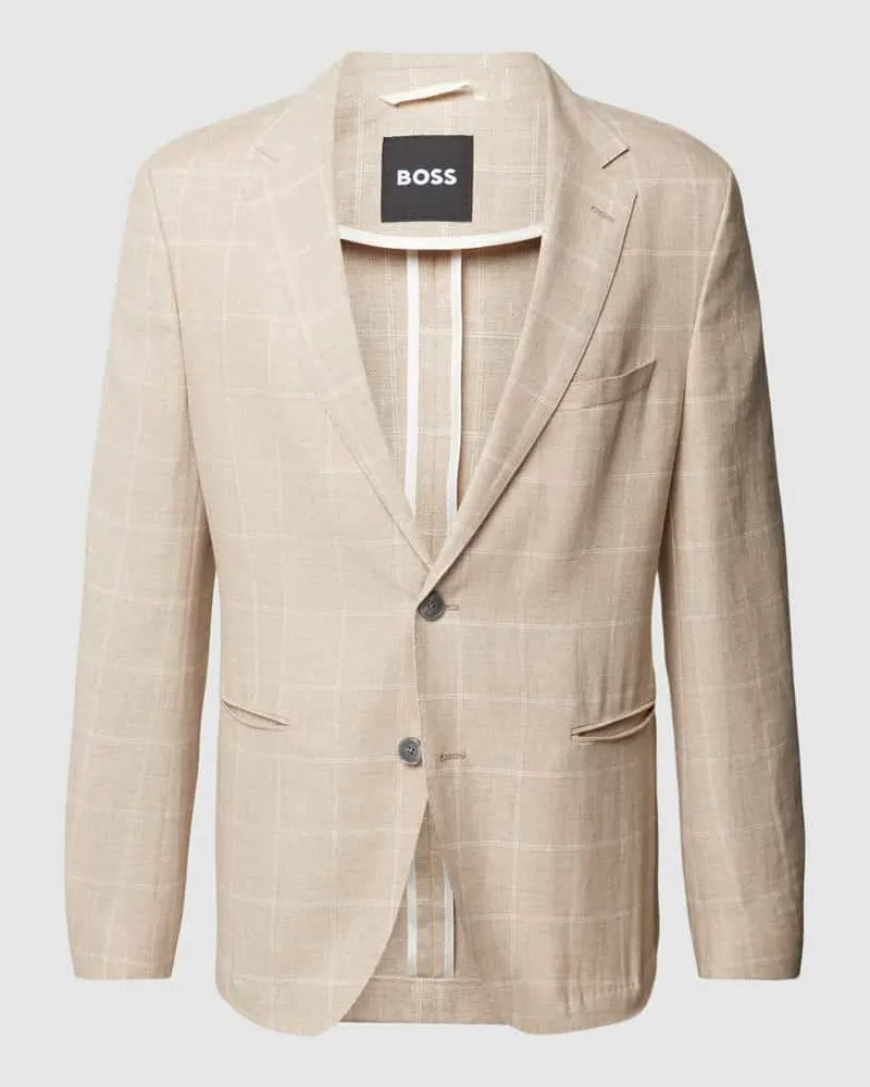 HUGO BOSS 2-Knopf-Sakko aus Leinen-Mix Modell 'Jack Beige