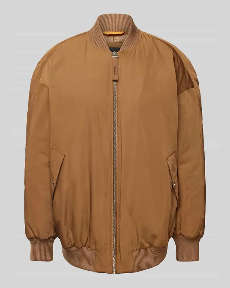 HUGO BOSS Bomberjacke mit seitlichen Druckknopftaschen Modell 'Piromba Camel