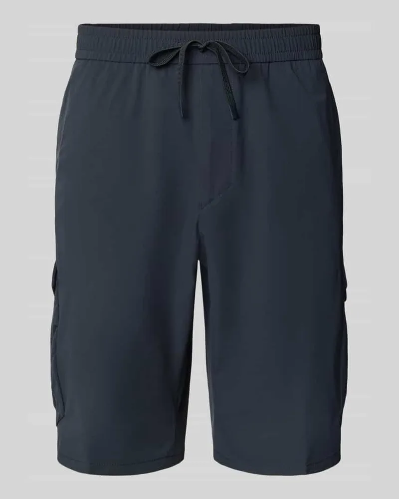 HUGO BOSS Tapered Fit Bermudas mit Cargotaschen Dunkelblau