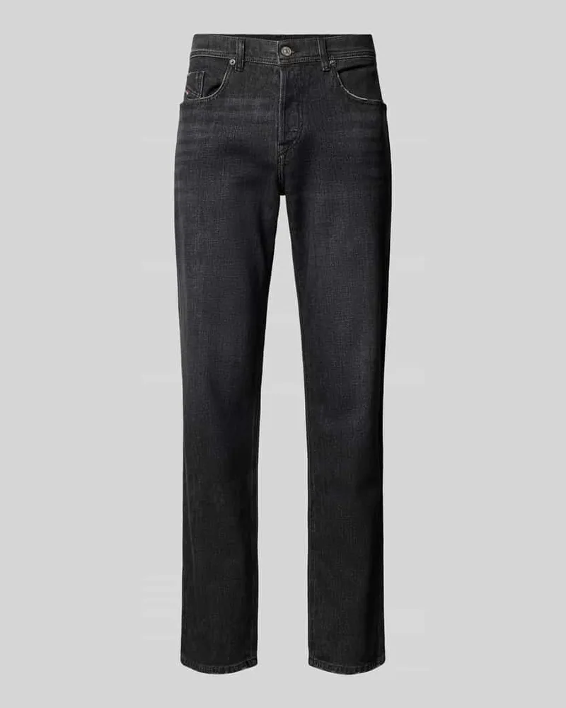 Diesel Low Waist Straight Fit Jeans mit Label-Patch Anthrazit