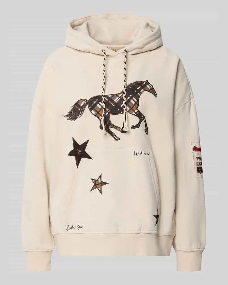 Smith & Soul Oversized Hoodie aus Baumwoll-Mix mit Nieten-Details Offwhite
