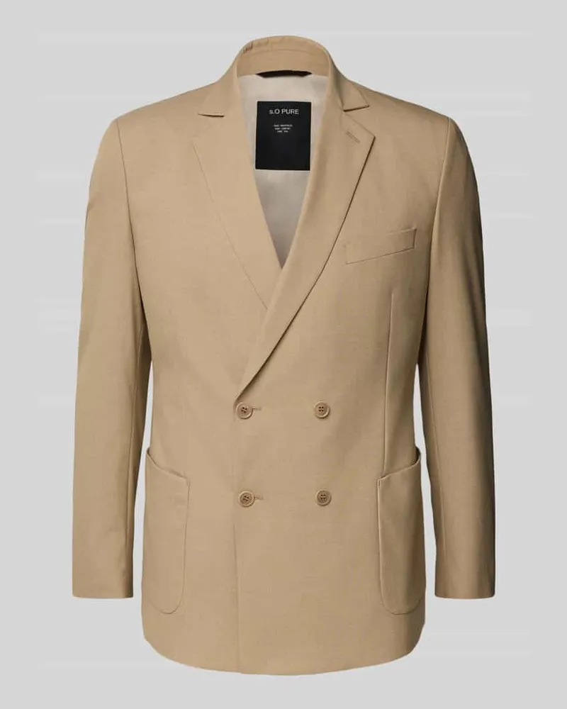 S.Oliver Slim Fit Sakko mit Reverskragen Camel
