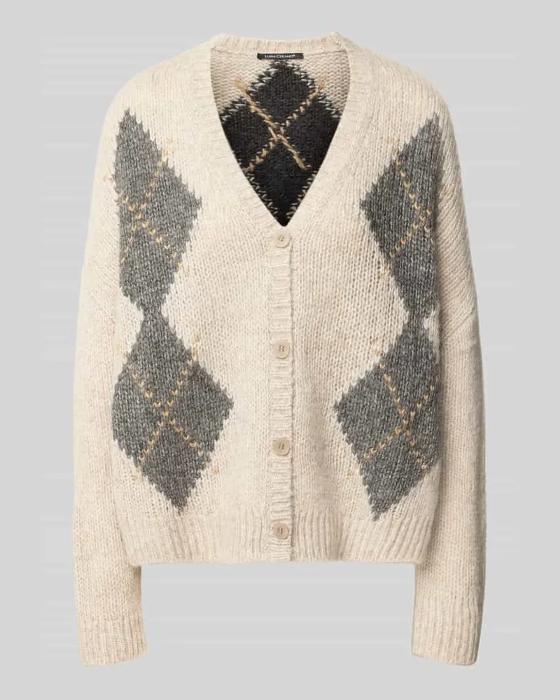 Luisa Cerano Strickjacke mit V-Ausschnitt Ecru