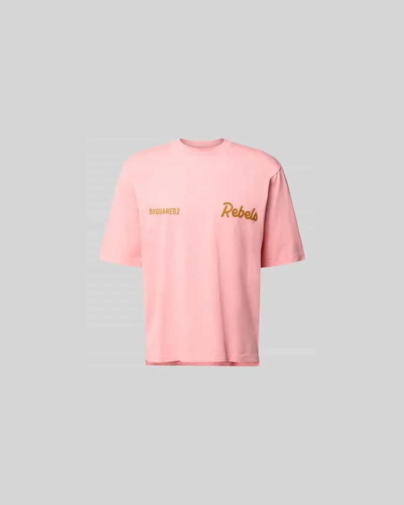 Dsquared2 Loose Fit T-Shirt mit Logo-Stitching Rosa
