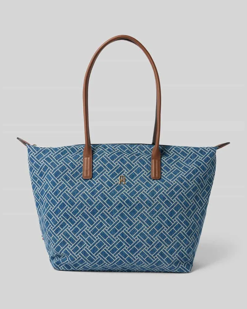 Tommy Hilfiger Shopper aus reiner Baumwolle Jeansblau